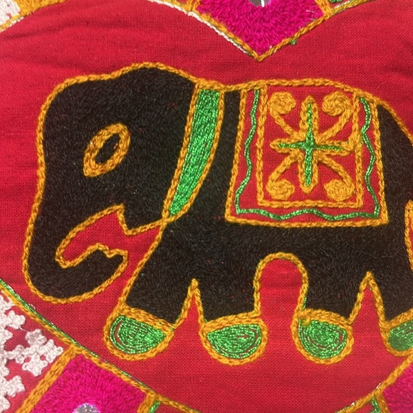 Eclectic Elephant Crossbody Sling bag colorful embroidered tassels bells unique - Picture 2 of 10